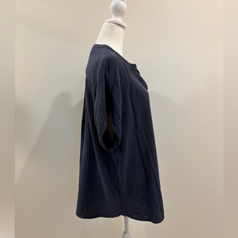 Quince 100% Organic Cotton Gauze Roll Sleeve Shirt L - Picture 6 of 12